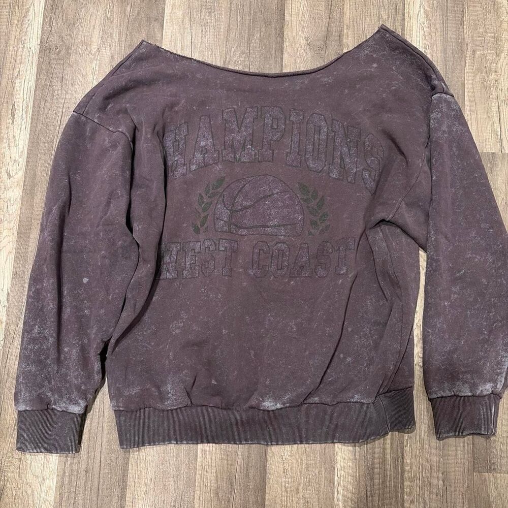 Urban Outfitters Purple Off The Shoulder Sweatshirt
